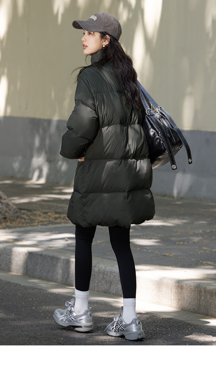 Dme [Tianhuai Color Simple Style] Winter Cool Stand-Collar Zipper Mid-Length down Jacket for Wome 10
