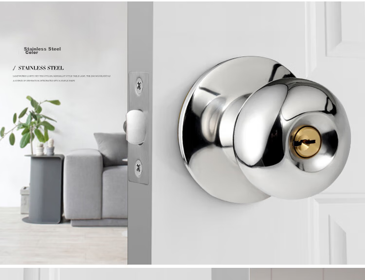 BLOSSOM Spherical Lock Stainless Steel Ball Lock Interior Door Lock Wooden Door Lock Bathroom Door Lock 5791 Silver 11