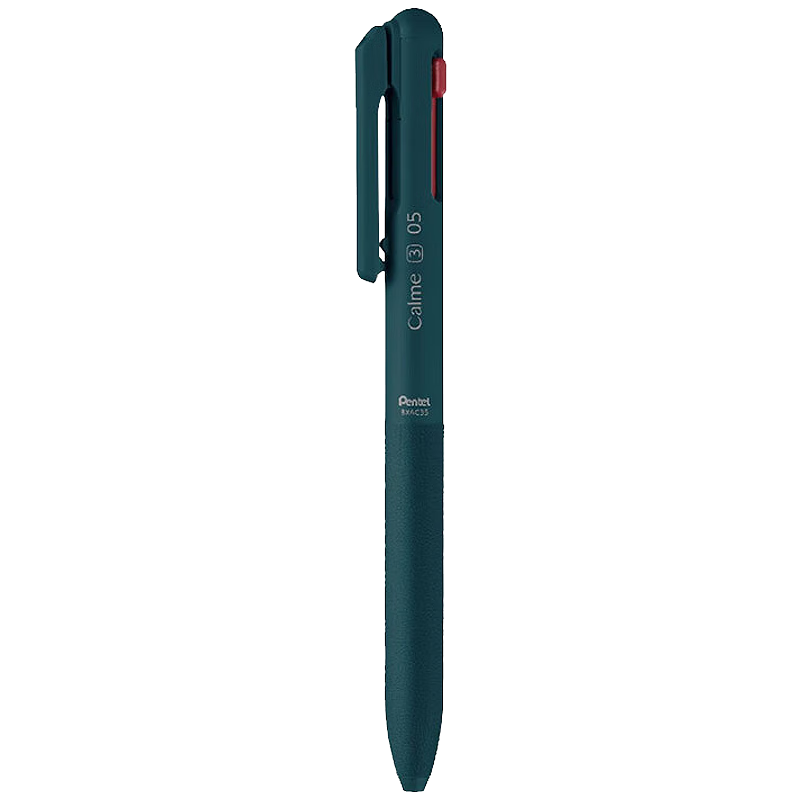 Pentel Sanzhe Yicheng Co-Branded Medium Oil Pen 0.5mm, Business Office Multi-Functional Ballpoint Pen (Refill XBXS5-A), BXAC35S, Turquoise Gree