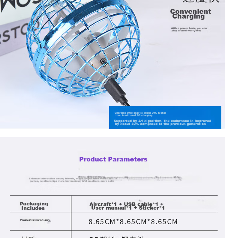 TaTanice Sensor Flying Ball, Gyroscope Flight Device Toy, High-Tech UFO Hovering Ball, Birthday Gift for Boys And Girls 8