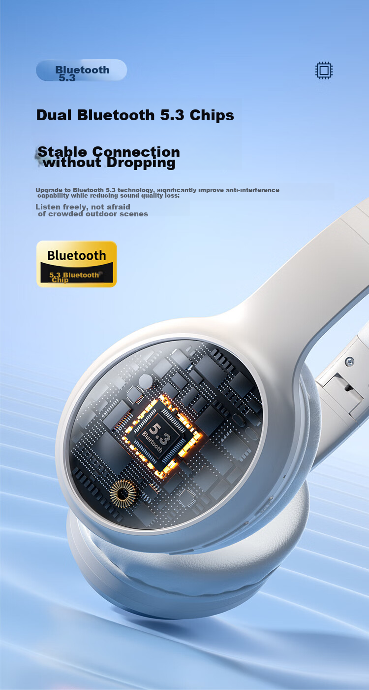 ENKOR EW28 Active Noise-Cancelling Wireless Bluetooth Headphones with Long Battery Life And High Sound Quality for Mobile Phones, Computers, Gaming, Online Classes, Music And Entertainment 5