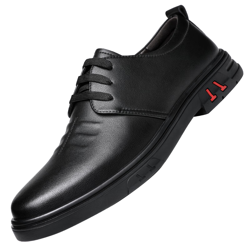 CARTELO Men's Casual Leather Shoes, Soft Sole And Upper, Breathable And Versatile, Business Low-Top Leather Shoes for Men, Style 9981, Black, Size 41