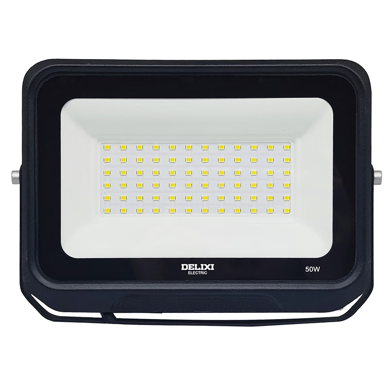 DELIXI LED Floodlight for Outdoor Factory, Rural Courtyard Lighting, IP65 Waterproof Rating, 50W White Light