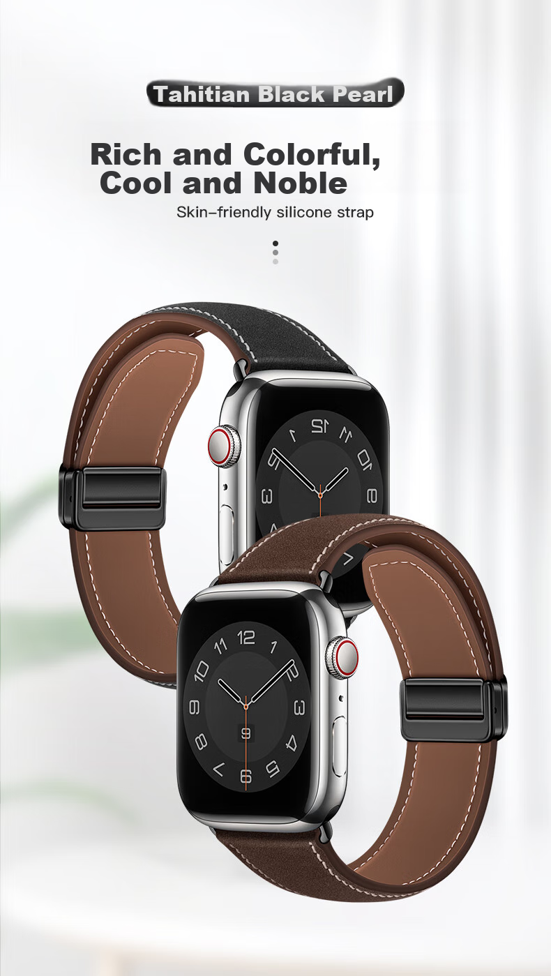 BHO Suitable for Apple Watch Straps, Apple Watch S12/S11 Genuine Leather Strap, IWatch S10/S9/8/7/Ultra4/SE3/2/1 Suede Leather Strap, Genuine Leather 1