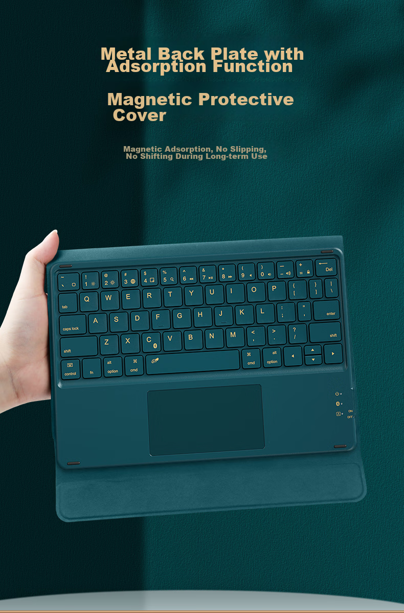 B.O.W Hangshi X19C Wireless Touch Charging Bluetooth Keyboard for iPad Apple Xiaomi Huawei Smartphones Tablets Ultra-thin Silent Portable Keyboard Elegant White 10