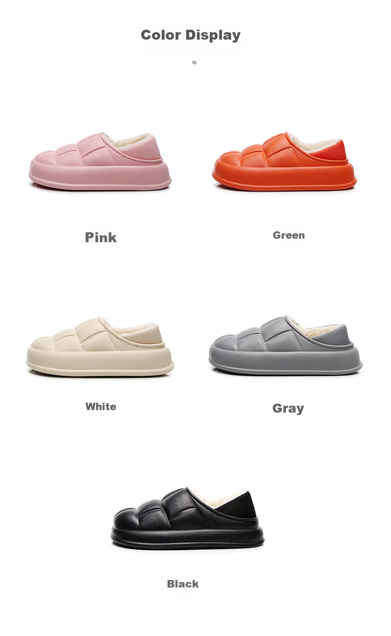 GUOLUOFEI Thick-Soled Cotton Slippers for Men And Women, Outdoor Waterproof Non-Slip Indoor Comfortable Heel-Covered Cotton Shoes, Gray, Size 40-41 10