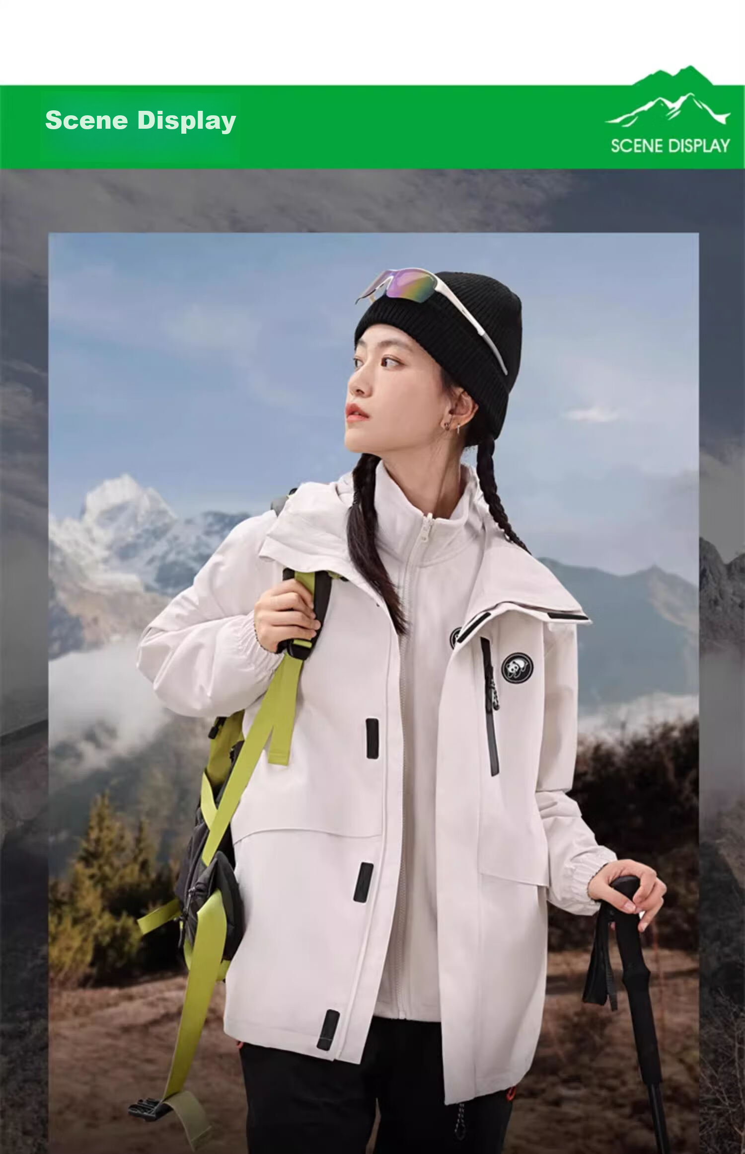CAMEL Panda Three-In Outdoor Waterproof Windproof Jacket for Autumn And Winter, Unisex Hiking Mountaineering Coat 1641 24