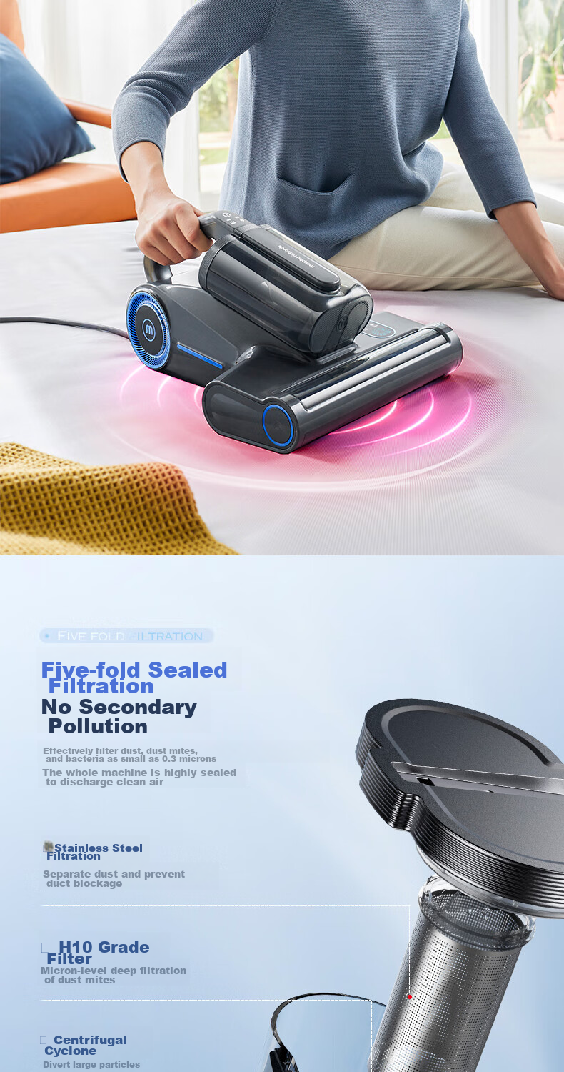Morphyrichards Steam Mite Remover for Bed And Home Use, Baby Mite Remover, Ultrasonic High-Temperature Steam 100% Mite Removal Vacuum Cleaner, High-Temperature Ironing Machine, Powerful Mite Removal Machine MR3102 18