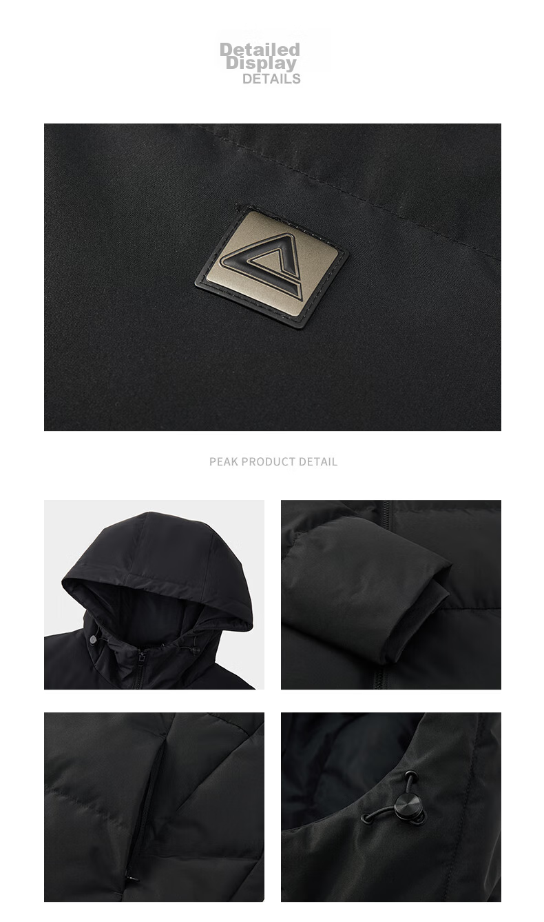 PEAK Yuxue down Jacket, Spring Season, Triple Protection Technology, Short Style, Men's Duck Down, Windproof, Warm Sports Coat, DF544121 27