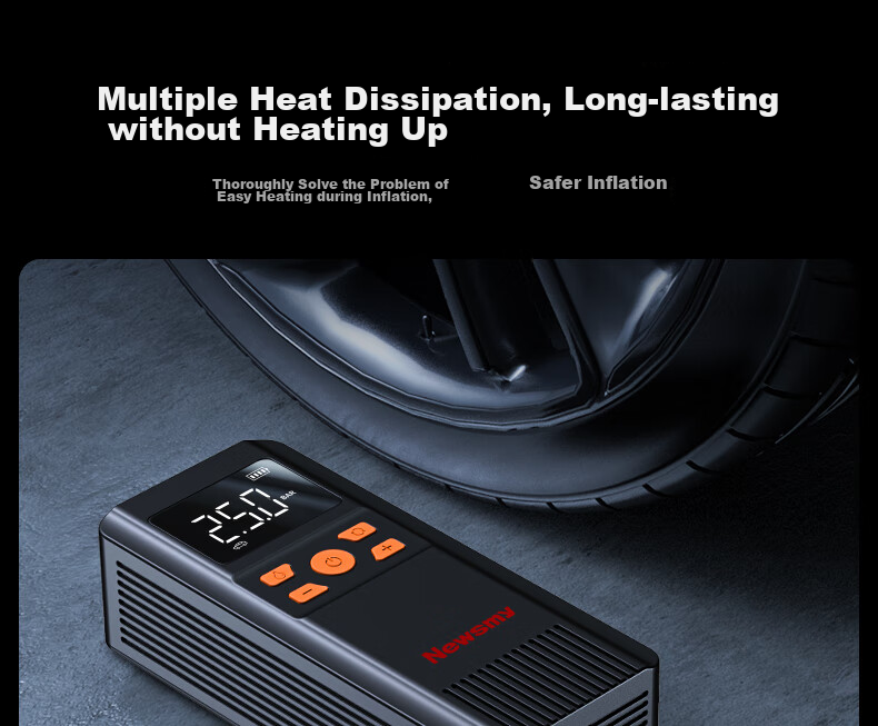 Newsmy Inflatable Pump, Car Tire Air Pump, Wireless Car Air Pump, Bicycle And Electric Bike Pressure Gauge C10 24