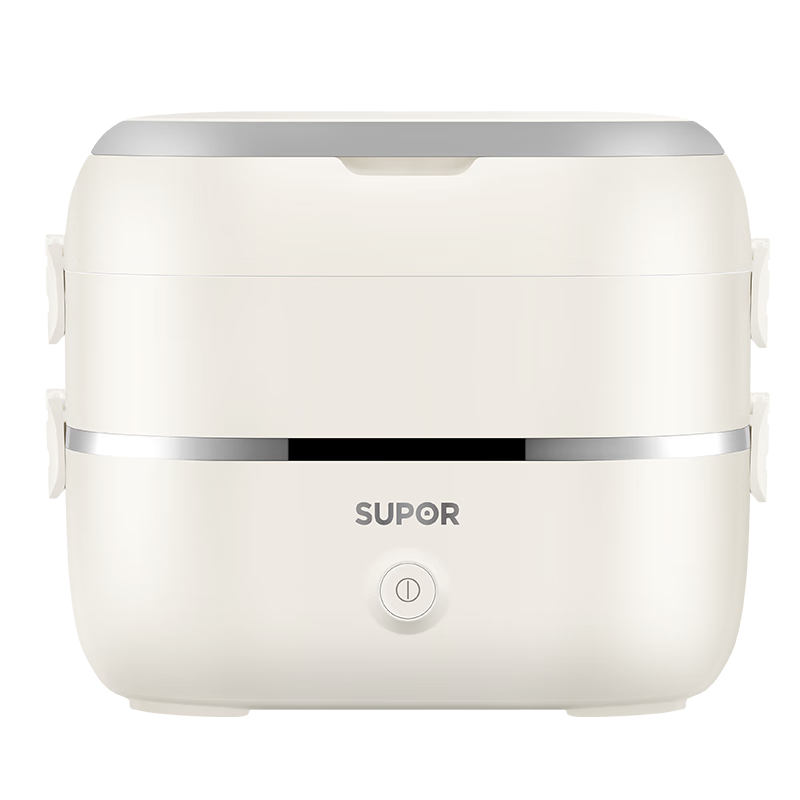 SUPOR Electric Lunch Box, Heated Food Container, Double-Layer Four-Chamber 2L Large Capacity Portable Steaming Cooking Hot Work Multi-Functional Insulated Lunch Box DH04FD815