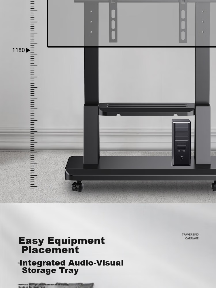 Junao TV Mobile Stand for 32-70 Inch TVs, Floor-Standing Mobile TV Cart, Universal TV Mount for Video Conferencing All-In Display And TV 15