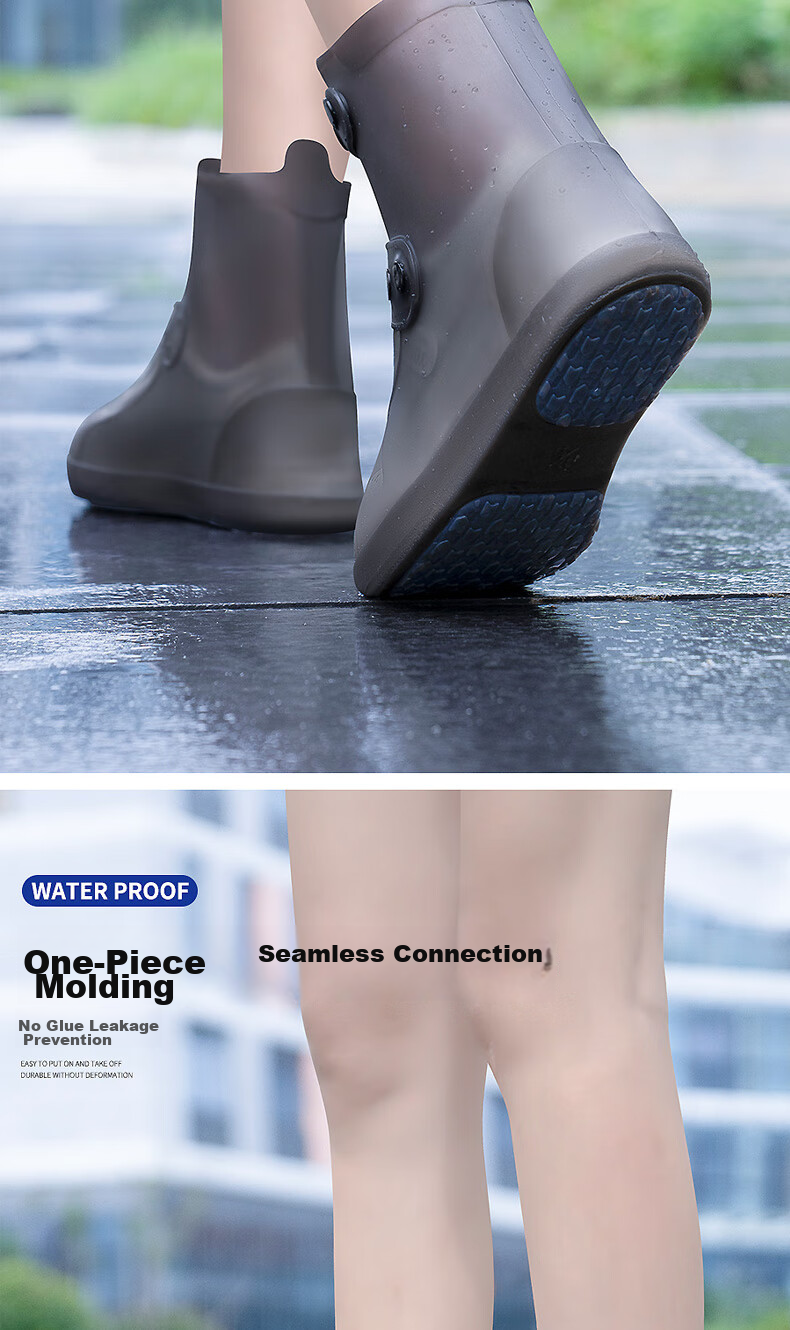 BWNK Waterproof Rain Boots for Men And Women, Straight Tube Non-Slip Thickened Wear-Resistant, Brown Size 40-42 6