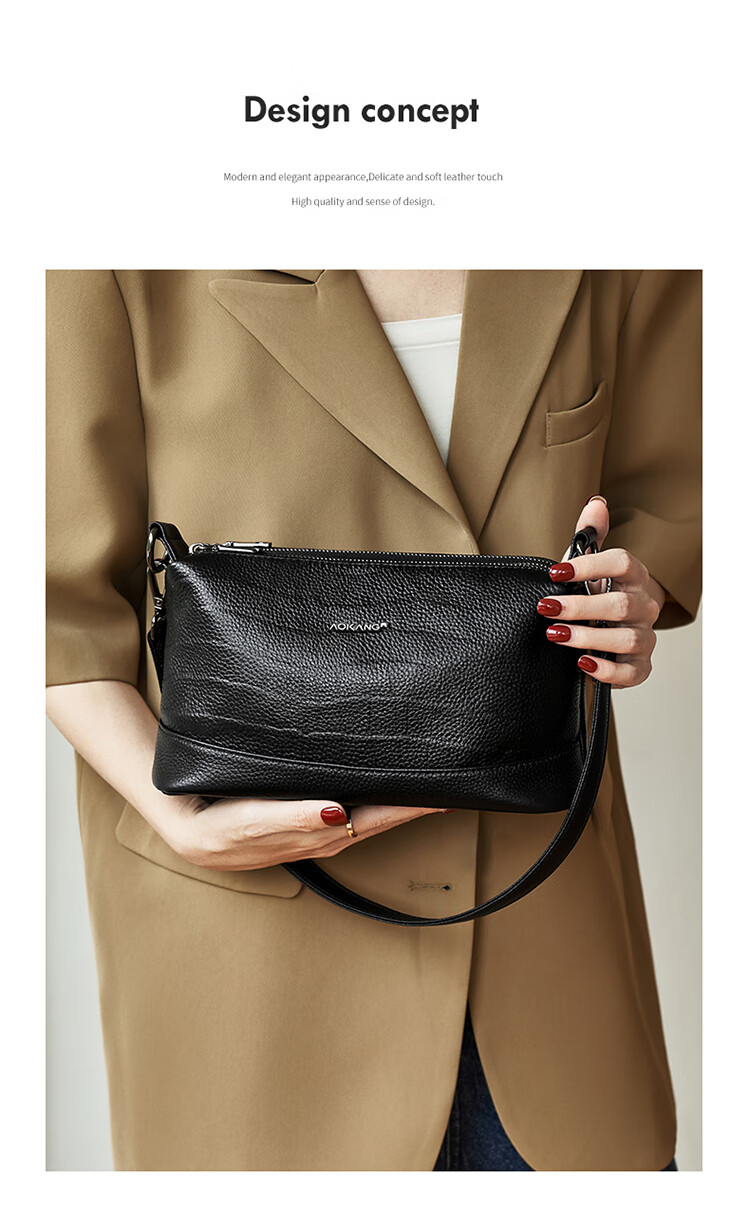 Aokang Women's Handbag, 2026 New Trendy Cowhide Small Square Bag, Light Luxury Crossbody Shoulder Bag, Birthday Mother's Day Gift for Mom Or Wife 4
