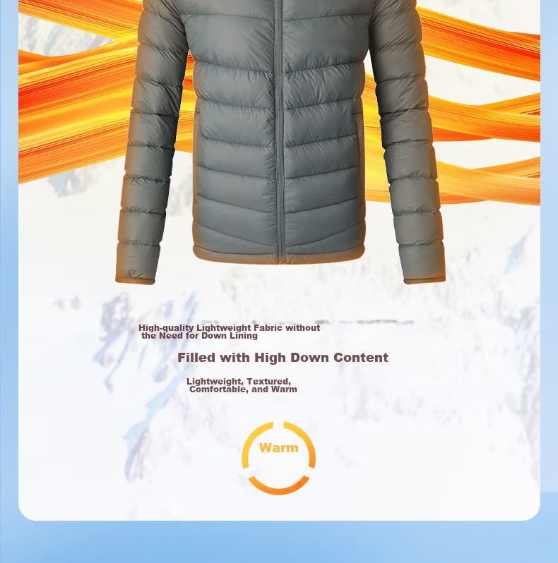 361° Men's Down Jacket Autumn Winter New Lightweight Short Warm Hooded Sports Inner Layer 652544302D-4 4