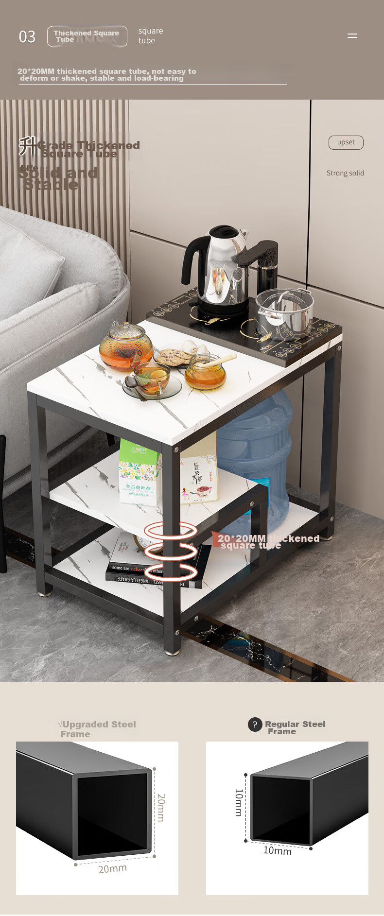 Shidaijiaju Rock Slab Coffee Table for Living Room, Chanel-Style Italian Light Luxury Minimalist Small Apartment Baked Paint Coffee Table 9