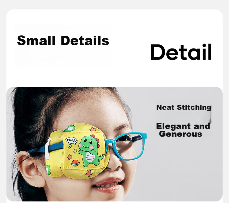 Moremerry Children's Eye Patch Monocular Vision Strabismus Corrector Trainer Amblyopia Light Blocking Eye Cover Strawberry Rabbit 6