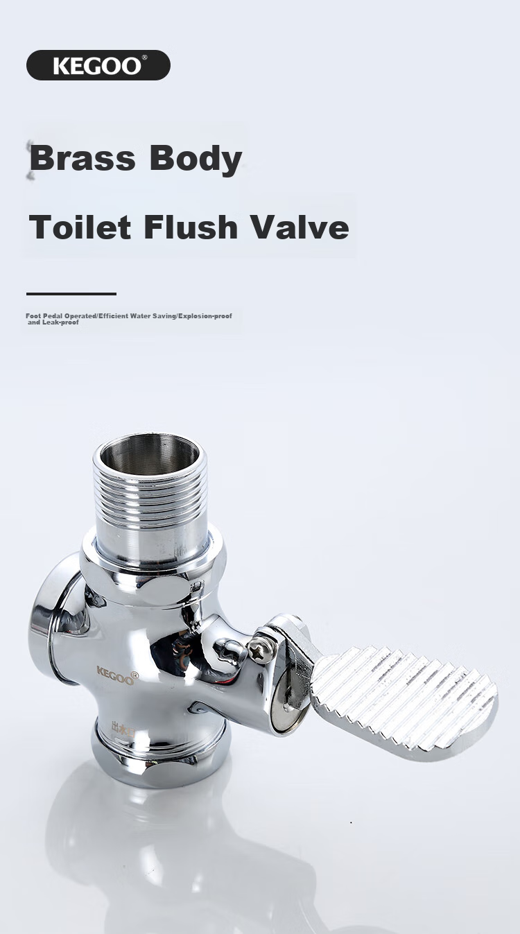 KEGOO Toilet Squatting Pan Foot Pedal Valve, Squat Toilet Foot-Operated Flush Valve, Brass Valve Body K5031 2