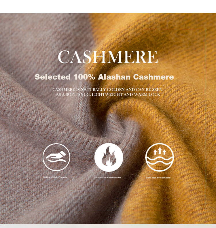 Hengyuanxiang 100% Cashmere Scarf, Women's Shawl, Warm Neck Warmer, Birthday Gift for Mom, Present for Elders 3