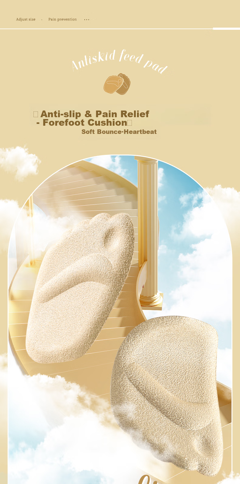 Maigaole 3 Double Summer Silicone Palm Pads, Women's Half-Size Insoles, High Heel Shoe Aid, Sandal Pain Prevention, Non-Slip, Ultra-Soft, Sweat-Absorbing, Transparent 1