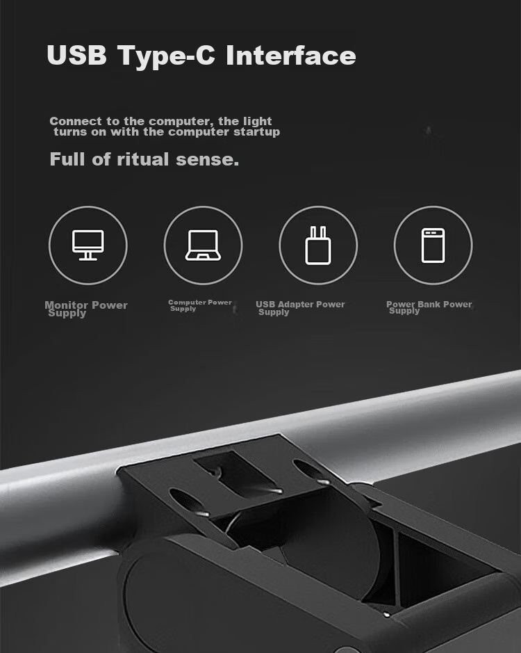 Newmine Smart Monitor Screen Hanging Lamp S3 PLUS, Dual-Control Eye Protection Study LED Display Smart Office Desk Lamp, Gaming Night Light, Desktop Reading Illuminatio 8