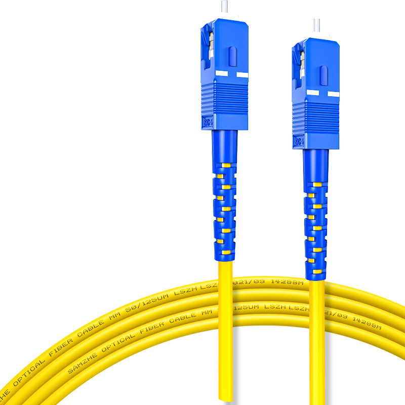 SAMZHE Fiber Optic Patch Cable SC-SC Engineering Telecom-Grade Single-Mode Single-Core 3.0 Micron Diameter UPC Fiber Optic Pigtail Flame-Retardant Low-Smoke Zero-Halogen Indoor Fiber Optic Cable 1 Meter G0-SCSC01