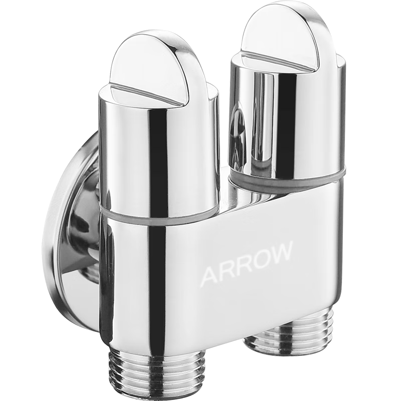 ARROW One-In Three-Way Angle Valve Brass Alloy Double Open Double Control Water Distributor for Washing Machine, Toilet, And Spray Gun One-To Faucet