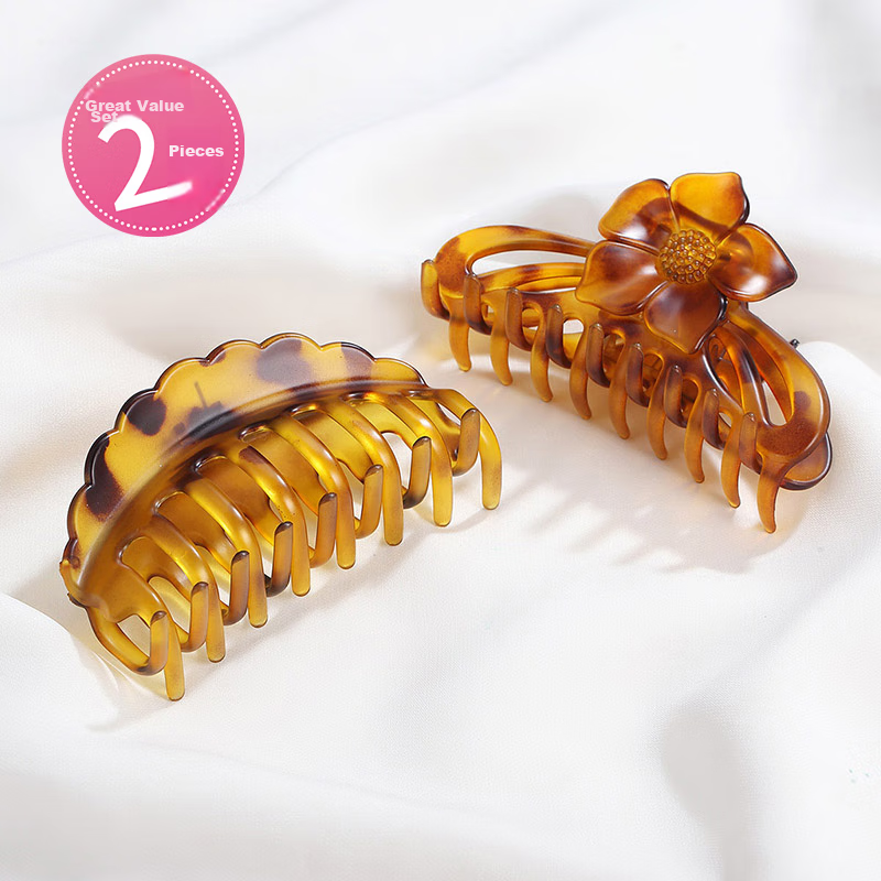 CHIMERA 2-Piece Bath Claw Hair Clip, Hair Accessory, Korean-Style Hair Clip, Back of Head Clip, Ponytail Hair Clip, Hair Barrette