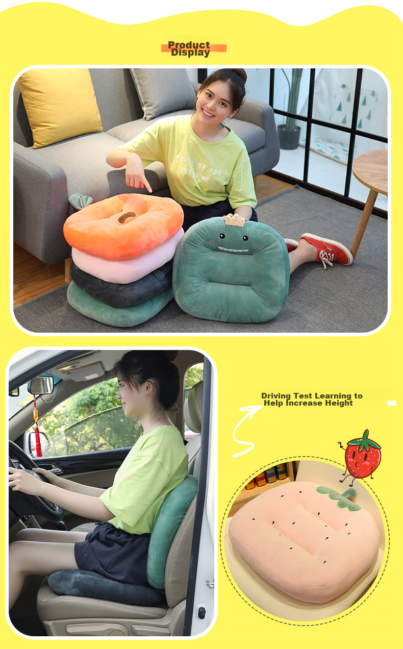 Huashi Car Seat Cushion Height-Increasing Pad, Driving Practice Seat Cushion for Short People, Female Driver Exam Seat Cushion, All-Season Universal 9