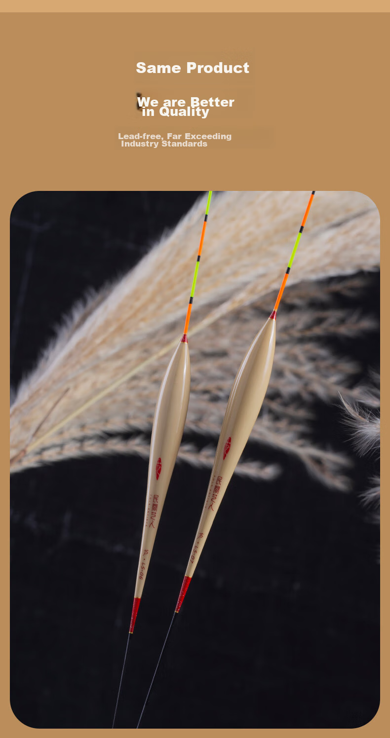 Minjianyiren LS Reed Fish Float, Highly Sensitive for Crucian Carp And Carp Mixed Breeding, Black Pit Competition, Light-Biting Buoy, Standing Fishing Float Set with Marker 8
