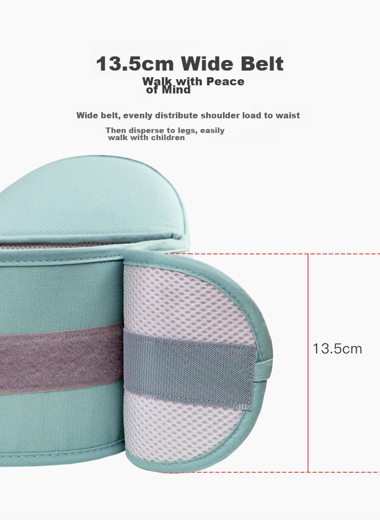 Aibaoshi Baby Carrier Waist Stool, Front And Cross-Carrier Style, Multifunctional, Breathable, Thin, with Head Protection, Detachable, M181 Mint Gree 9