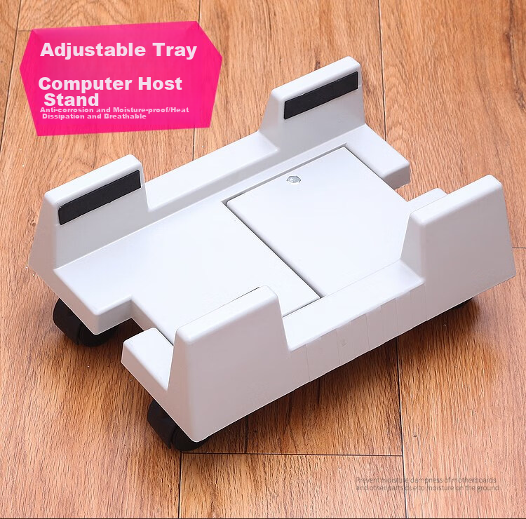 LinkStone Desktop Computer Case Stand, Movable Case Support Base Tray with Universal Casters And Brakes, Adjustable Width, Easy Installation Z123 1