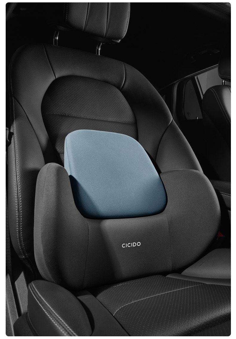CICIDO [Innovative Technology], Lumbar Support Backrest Car Cushion Seat Pad, All Black SS0134 17