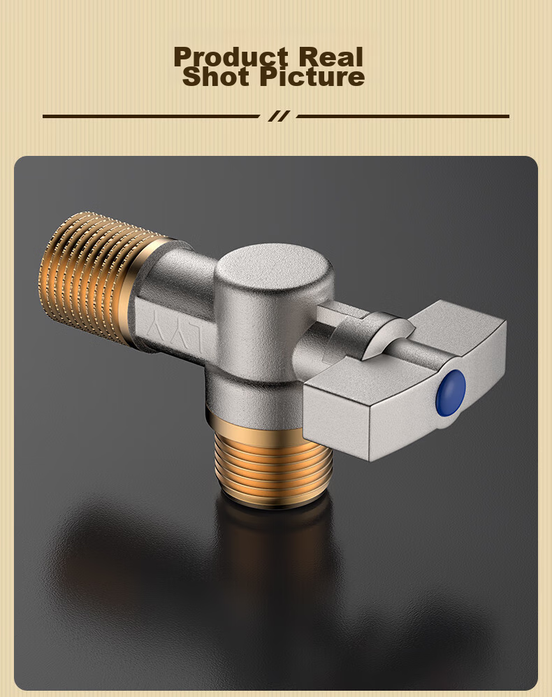 BSITN High-Flow Angle Valve Brass Core Gas Water Heater Ball Valve, 1/2 Inch, Figure-Eight Valve, Suitable for Both Cold And Hot Water, 2 Pieces, B705 21