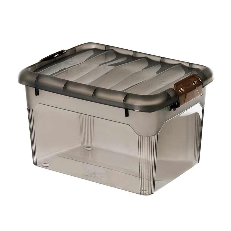 JD Original Mocha Light Luxury Series Plastic Storage Box for Snacks, Books, Clothes, Toys, Transparent 60L
