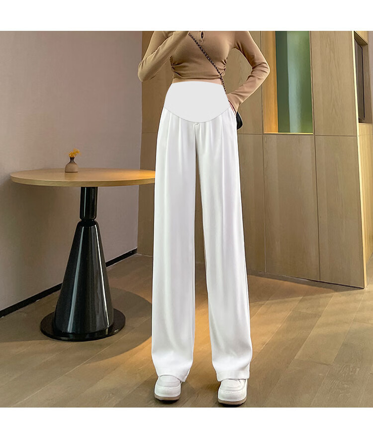 JOYNCLEON Maternity Pants Summer Thin Wide-Leg Suit Pants Comfortable Maternity Trousers Black XL JYK176497 14