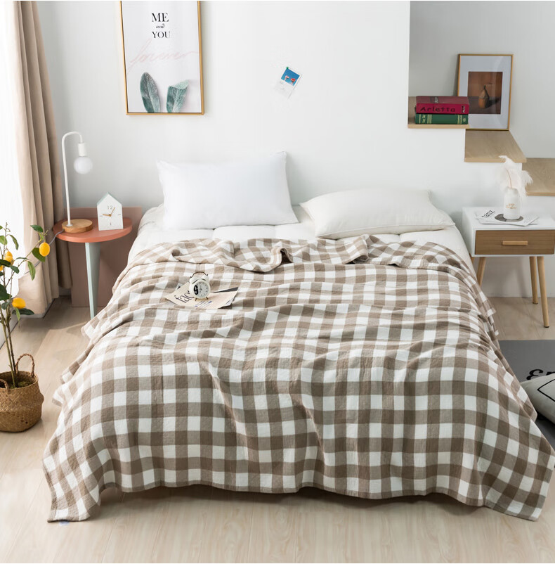 Hengyuanxiang Pure Cotton Gauze Towel Blanket, Summer Air Conditioning Quilt, Single-Person Office Nap Coverlet Shawl, 150*200cm 10