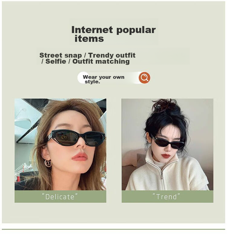 Cuntiandaofu Cat Eye Sunglasses, Vintage Cat Eye Sunglasses for Women, High-End GM Sunglasses, Black Frame with Gray Lenses 3
