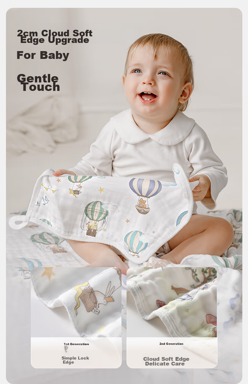 EMXEE Baby Drool Bib, Newborn Pure Cotton Soft Gauze Square Towel, Ultra-Soft Baby Face Towel, Children's Towel, 4-Pack 11