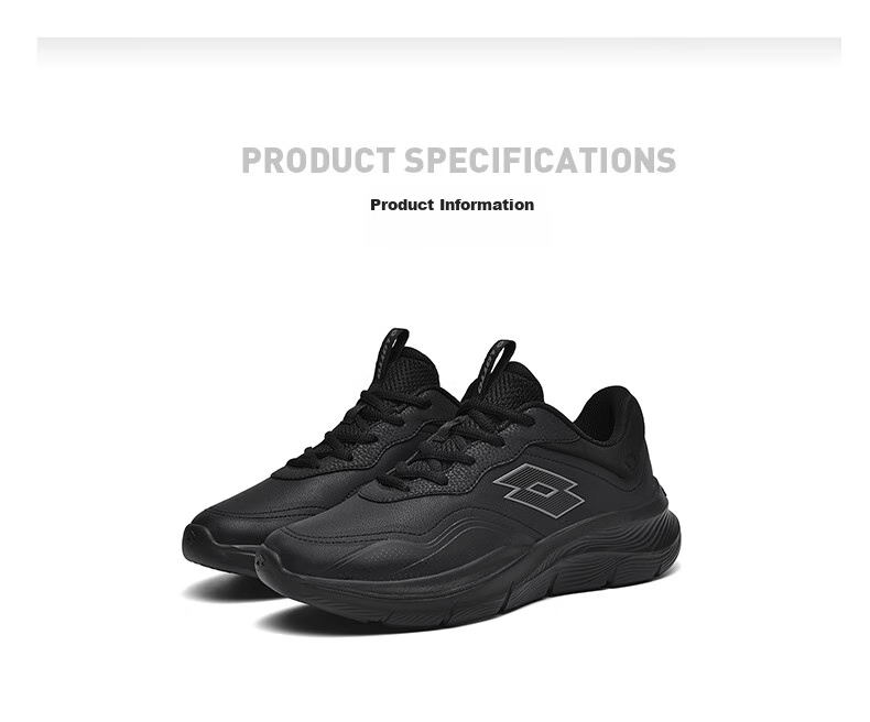 LOTTO Running Shoes for Men, Autumn Sports Casual Shoes, Shock-Absorbing And Rebound Running Shoes for Men, 1170P Black, Size 39 13