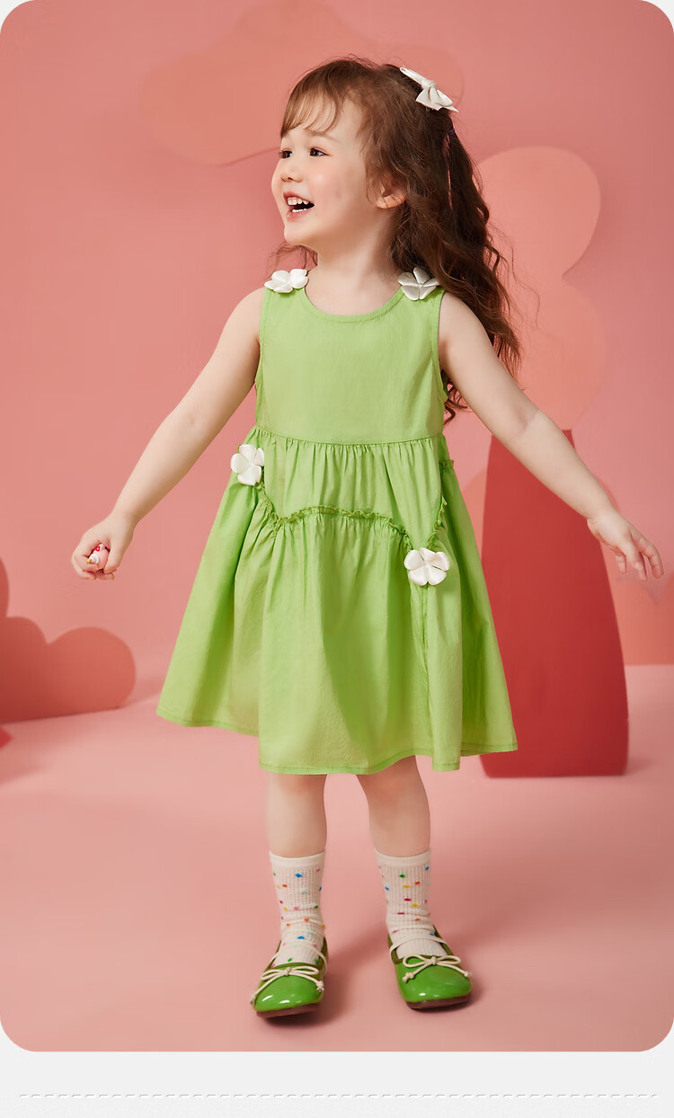 ASK JUNIOR Girls' Summer Dress, Children's One-Piece Dress, Toddler Fresh Spaghetti Strap Dress, Vacation Princess Dress 10