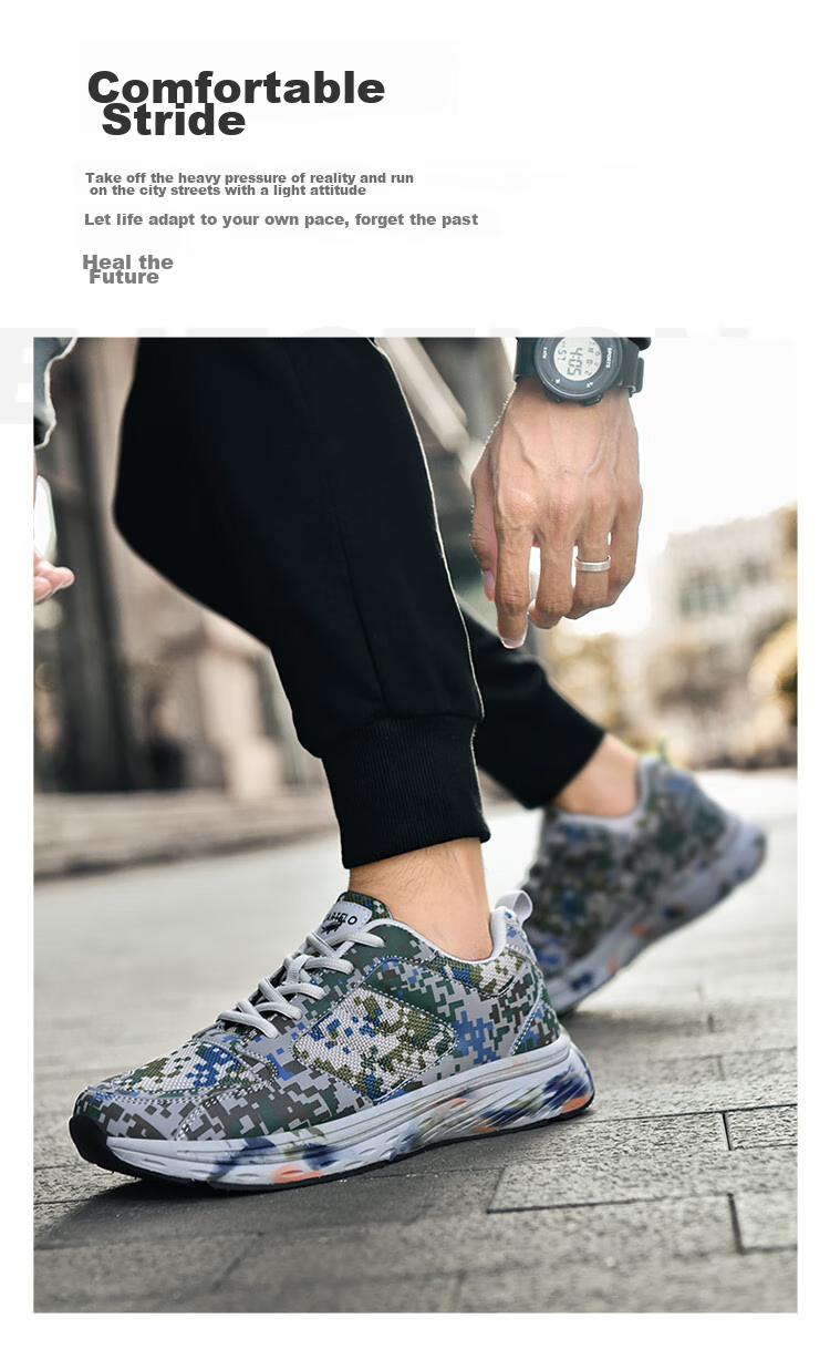 CARTELO Men's Shoes, Camouflage Rubber Shoes, Autumn And Winter Casual Sports Training Military Training Outdoor Running Hiking Mountaineering Tourism Soft-Soled 2