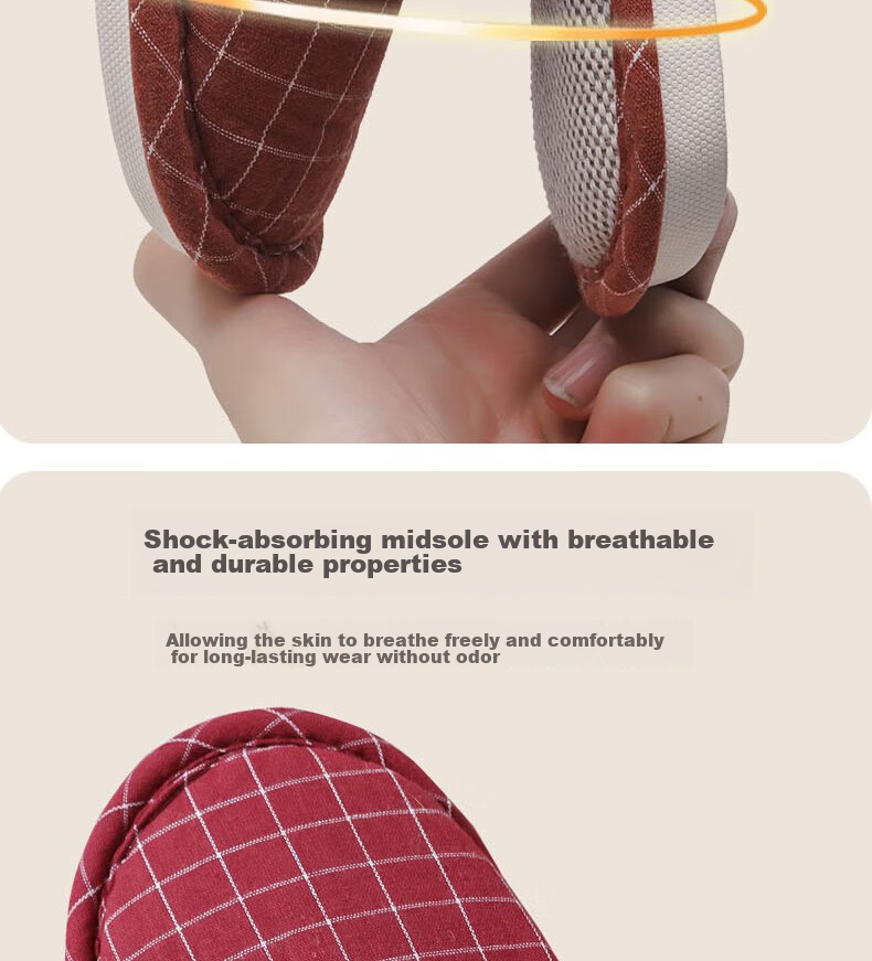 Huameijianbu Versatile Thick-Soled Couple Cotton Slippers for Indoor And Outdoor Use, Fleece-Lined Warm Cotton Slippers HM2258 Brown Size 44-45 12