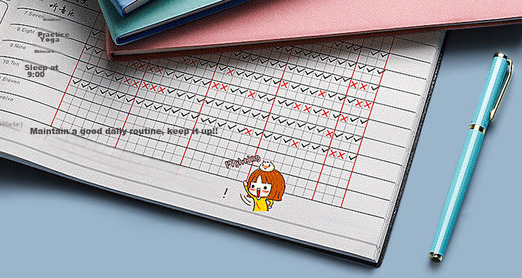 DiLe Vertical Waist Belt 2026 A5 Daily Planner Annual Monthly Schedule Calendar Self-Discipline Punch Notebook High-Value KBX-2424B Persimmon Red 4