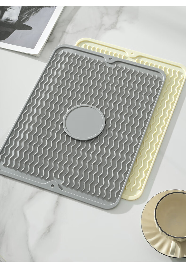 Qiqijia Silicone Draining Mat, Heat Insulation Pad, Kitchen Countertop Protector, Non-Slip Mat, Cutting Board Holder, Anti-Scalding Table Mat, Pot Holder 13
