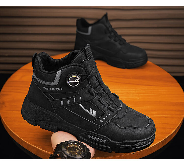 Huili (Warrior) Men's Boots, Casual Martin Boots, Outdoor Shoes for Men, Work-Style Men's Shoes F838M, Gray, Size 42 11