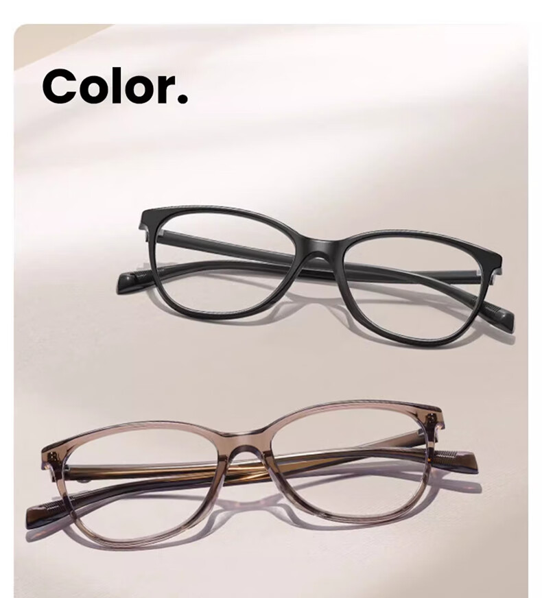 LOHO New 2024 Cat Eye Glasses for Women, Myopia, Anti-Blue Light, Slimming Frame, Bare Face Glasses, Prescription Available, YX8063 Orange 12