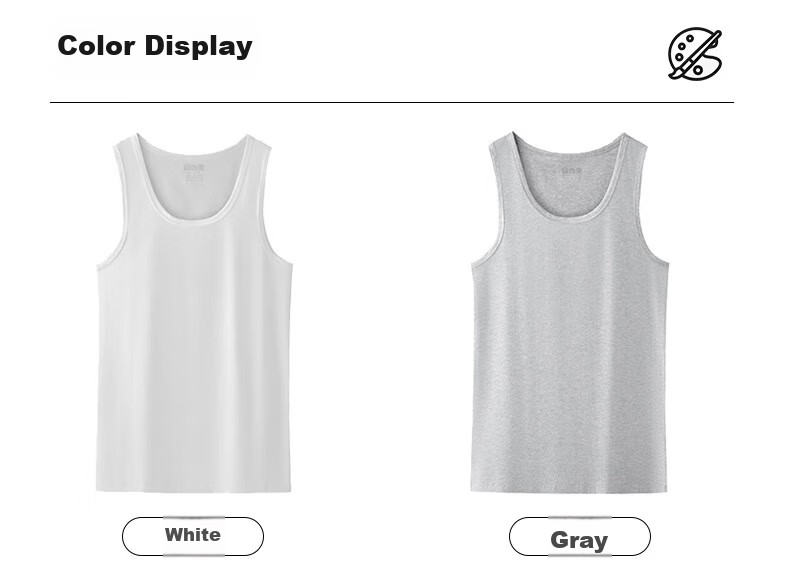 Yiershuang [100% Cotton, 3-Pack] Men's Ribbed Pure Cotton Sports Tank Top Undershirt 14