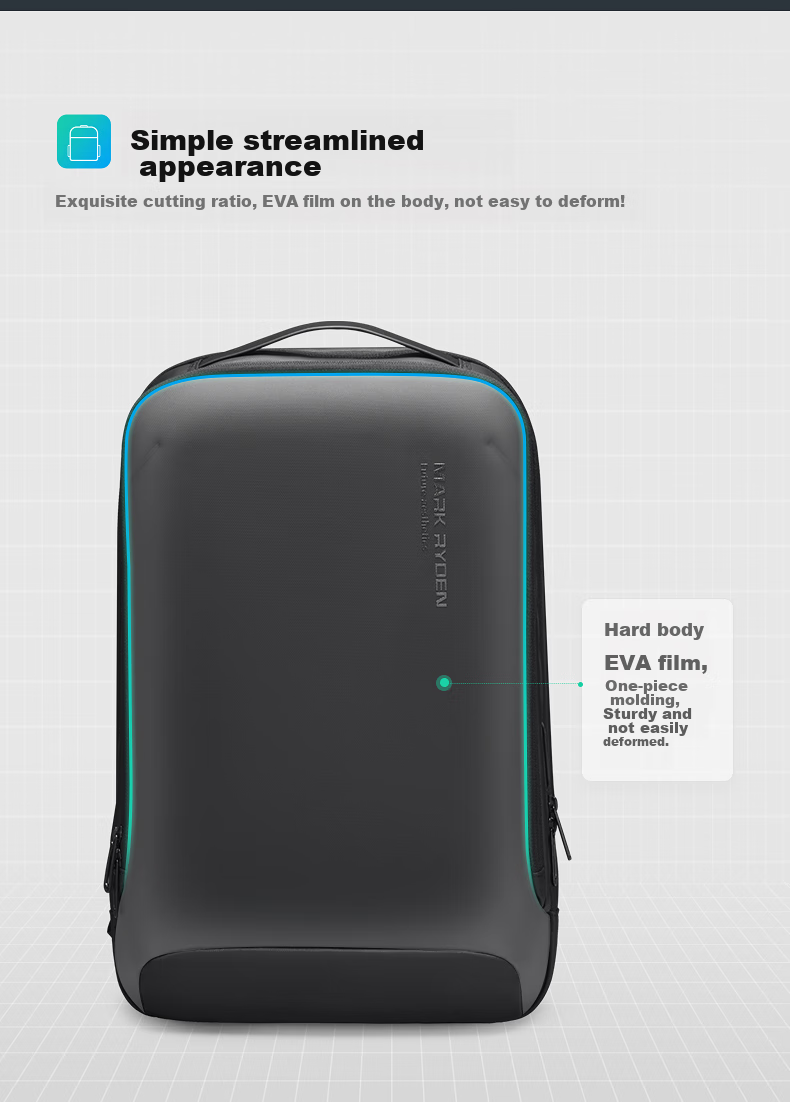 MARK RYDEN Men's Mini Backpack, Lightweight Business Travel Laptop Bag with Wet And Dry Separation, MR9008 Graphite Gray 10