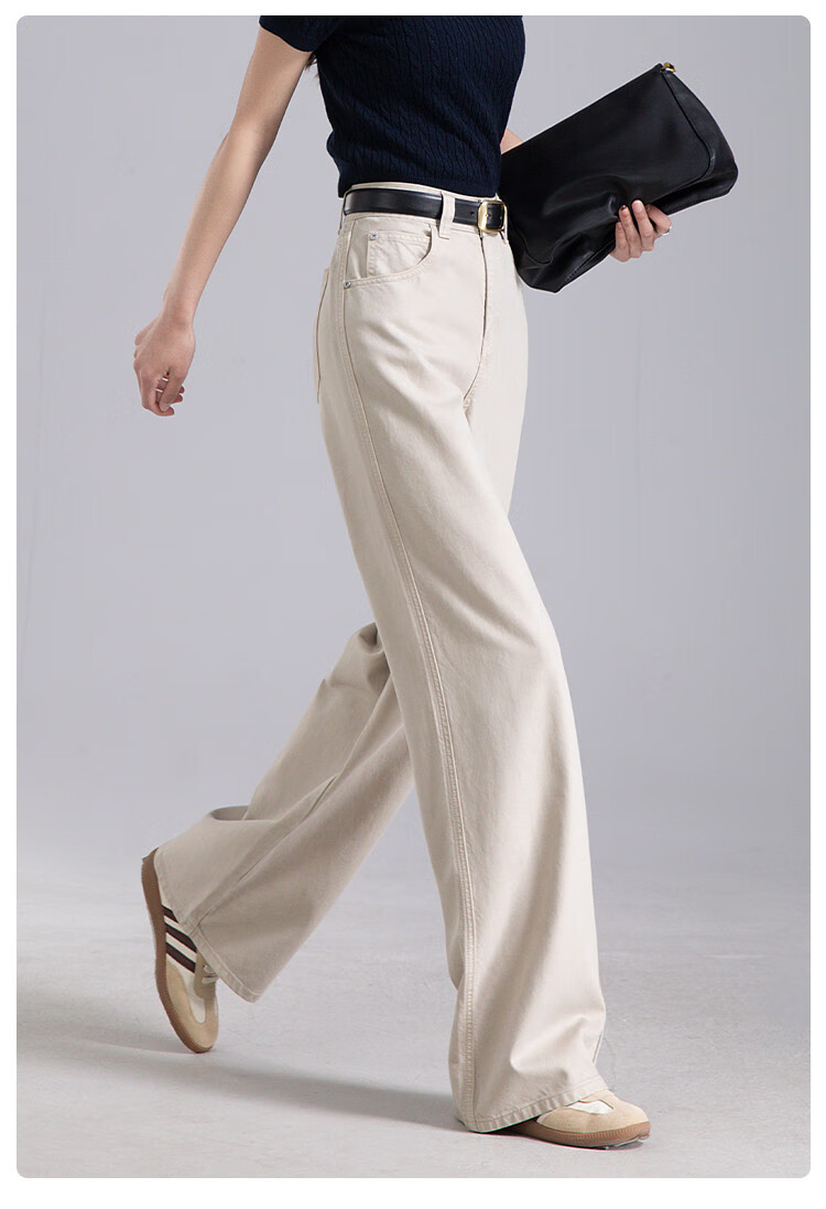 Dme [Lyocell Draping Wide-Leg Pants] Spring Women's Jeans, Loose-Fitting Slimming Straight-Leg Floor-Length Trousers for Wome 26